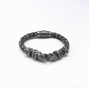 Pulsera de Serpiente Unisex de Acero de Titanio y Alambre Trenzado con Cierre Magnético, Diseño de Zodíaco Animal, Joyería de Regalo - Product Image 5