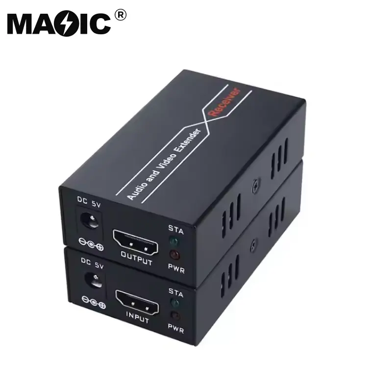 Extensor HDMI de alta calidad 60m 1080P RJ45 Single Cat5e/6e Lan RJ45 compatible con 1080P 3D Audio Video HDMI Transmisor y receptor