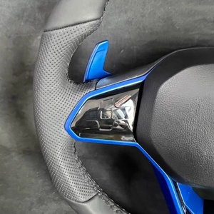 Rueda de costura negra de cuero liso perforado al por mayor para volante de coche <span class=keywords><strong>Volkswagen</strong></span> Golf 8 de bajo precio - Product Image 3