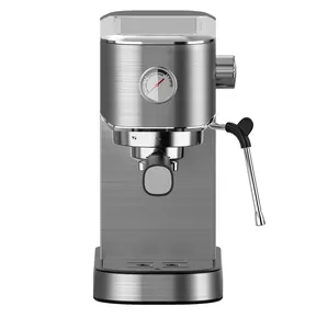 Espresso coffee machine 20 bar with milk frother wand and compact design espresso coffee maker for cappuccino and latte