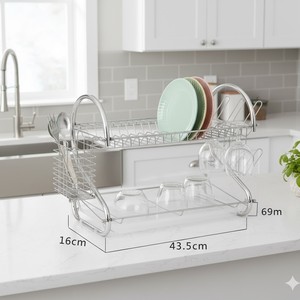 Escurridor de Platos Jinsheng 53x39x16.4cm con Bandeja de Secado Rápido, Diseño Moderno, Estante de Almacenamiento para Encimera de Cocina - Product Image 2