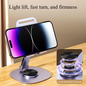 Support de téléphone et tablette pliable NOVISON à rotation 360 degrés, réglable en hauteur et en angle, pour bureau - Product Image 4