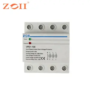 Zoii Hoge Kwaliteit 3 Fase 4Pole Auto Reset Onder Over Spanning Protector Spanningsstabilisatoren Voor Circuit Bescherming 40a