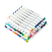 BECOL vente en gros de marqueurs à encre à base d'alcool professionnels 48 couleurs ensemble de stylos marqueurs permanents à Double tête pour la peinture