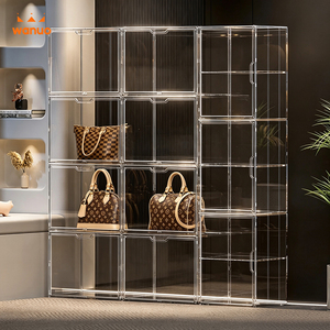 WANUO Étui de présentation transparent pour sacs à main, boîtes de présentation pour sacs à main et cadeaux, bacs et boîtes de rangement en <span class=keywords><strong>plastique</strong></span> avec porte magnétique - Product Image 5
