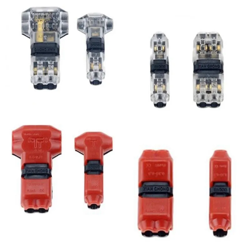 Low Voltage Wire Splice Connectors T Tap 2 Pin Solderless T Tap Wire Connector For No Wire Stripping Required