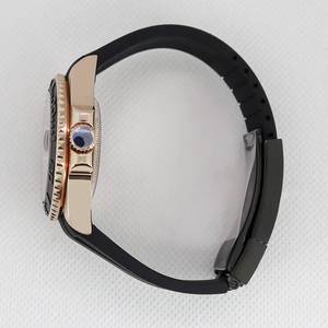 Newly Designed Men's Round Luminous Silicone Strap Waterproof <b>Black</b> Mechanical <b>Watch</b> - Product Image 5