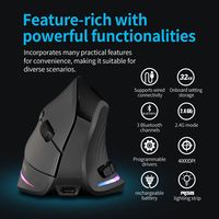 F-35C BT Wireless Vertical Mice with Display Rechargeable 4000 DPI 7 Buttons Ergonomic Vertical Computer Mouse for PC Laptop Pad