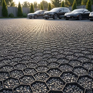 Grille de pavage en plastique HDPE, couleurs noir, vert, <span class=keywords><strong>blanc</strong></span>, pour extérieur, en nid d'abeille, pour allées, <span class=keywords><strong>stabilisateur</strong></span> de <span class=keywords><strong>gravier</strong></span> - Product Image 2