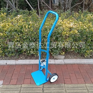 Chariot pour bouteille de gaz simple, 2 roues, bleu lac, robuste, usage industriel, en fer, véhicule utilitaire léger - Product Image 1