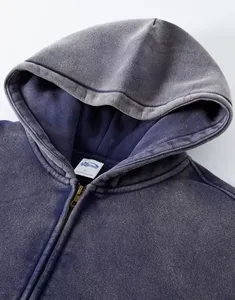 Худи унисекс Artiemaster, осень-зима 2025, винтажные, 360 г, однотонные, оверсайз, из высокоэластичного флиса с эффектом батик, на двойной молнии - Product Image 6