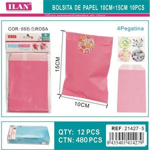 Sacchetti di carta Iln 10x15 cm 10 pezzi con adesivi per feste - Product Image 3
