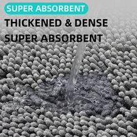 Tapis de bain en chenille antidérapant avec support en PVC, absorbant, lavable en machine, design moderne pour salle de bain, douche, toilettes, entrée, cuisine