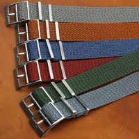Bracelet de montre en nylon Perlon multi-couleurs à boucle en acier 316L de haute qualité, 18, 20, 22 mm, remplacement