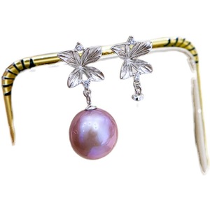 Perno de Oreja de Plata S925 con Cuentas Redondas de 8-12 mm, Accesorio de Perla para DIY, 21314 - Pequeña Flor de Ágata, Ligero y Ágil para Pendientes - Product Image 4