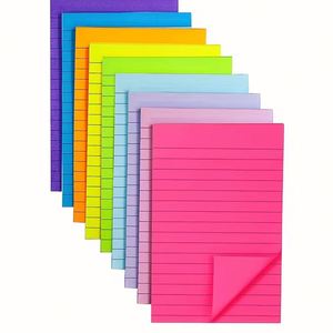 Blocs-notes autocollants lignés arc-en-ciel 10x15cm, 9 couleurs vives, pour planification quotidienne et accessoires de journalisation - Product Image 1