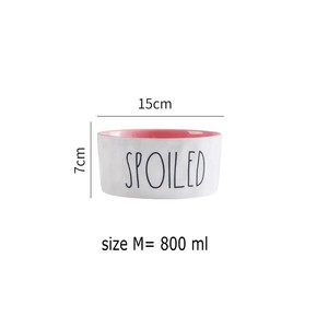 New Pet nước Bát chó và mèo gốm Bát hư hỏng bằng văn bản chó thực phẩm bát - Product Image 5