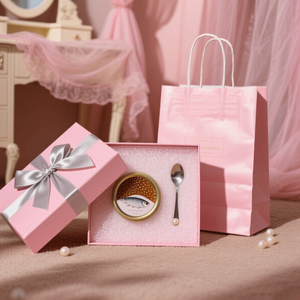 Emballage de <span class=keywords><strong>caviar</strong></span> de qualité alimentaire haut de gamme de luxe imprimé de logo personnalisé couvercle élégant et boîtes de base sac <span class=keywords><strong>en</strong></span> papier pour boîte de <span class=keywords><strong>caviar</strong></span> - Product Image 1