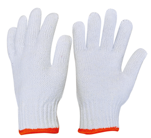 Gants en coton CVC blanc blanchi sans couture du Vietnam, 7G 10G, avec revers élastique ou tricoté, pour salle blanche et manipulation alimentaire (utilisation comme doublure) - Product Image 1