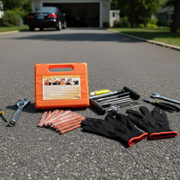 Kit d'outils de réparation de pneus tubeless populaire, comprenant des patchs de réparation, des râpes et des fers à repasser pour voitures et motos