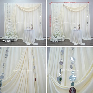 Wedding Stage Backdrop Decoration Stretch Spandex Curtain Fabric Drapery Sheer Drapes Milk Silk Wedding Drapery - Product Image 2