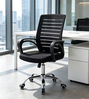 Chaise de bureau moderne personnalisée pivotante avec support lombaire, dossier mi-haut en tissu, ergonomique, entièrement en maille, hauteur réglable, pour chambre à coucher