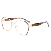 Gafas de Metal de Acero Inoxidable Sólido de Dos Tonos, Diseño Unisex de Alta Calidad, Bajo MOQ, con Montura Óptica de Diseño Moderno