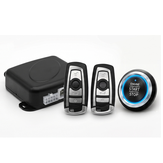 Universal PKE Car Keyless Entry System with Remote Engine Start Push Button Stop
