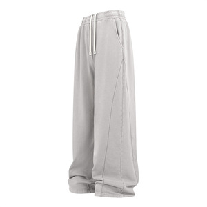 2026 Vente en gros Pantalon de jogging streetwear pour <span class=keywords><strong>homme</strong></span> en coton, coupe oversize ample, jambe large, avec logo personnalisé et bandes latérales superposées - Product Image 6