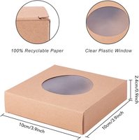 Vente en gros Sous-verres Boîte d'emballage Boucle en papier kraft Sous-verres en carton noir blanc Boîte dossier avec fenêtre en PVC transparent