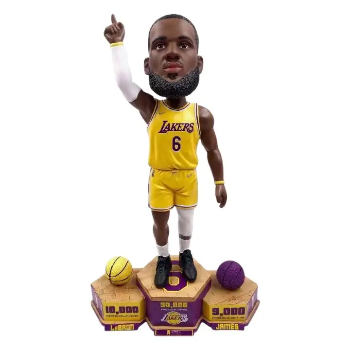 Promosi kustom kualitas tinggi basket olahraga 3d Bobblehead Figurine Resin pesepak bola kepala boneka