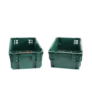 Ready Ship Caisse en plastique durable à mailles ventilées en HDPE pour distribution logistique Conteneur empilable emboîtable pour fruits - Product Image 4