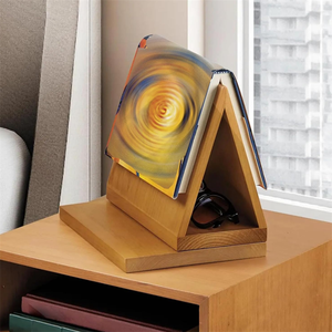 Multifunctional Wood Desktop Organizer Wooden Book Stand with Drink Holder for <b>Bedside</b> - Product Image 3