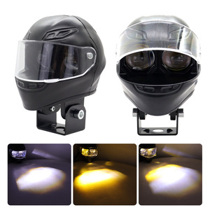 Qideguan Helmet Motorcycle <b>Spotlight</b> 18W White And Yellow Dual Color LED IP67 For Electric Vehicle Lighting - Product Image 1