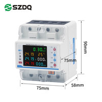 Disjoncteurs intelligents WiFi Tuya 4 phases 380V 100A, compteur d'énergie bidirectionnel industriel, protecteur de tension 6kA