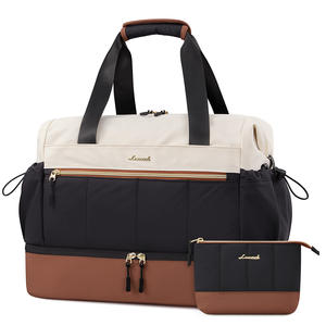 LOVEVOOK, <span class=keywords><strong>bolsa</strong></span> de lona de viaje de Weekender a la moda, <span class=keywords><strong>bolsa</strong></span> de clínica impermeable con cremallera ligera, <span class=keywords><strong>bolsa</strong></span> de Gimnasio Deportivo con compartimento para zapatos - Product Image 1