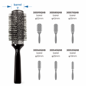 Brosse à manche en bois finition brillante avec baril thermique en aluminium ventilé (séchage rapide) avec poils en nylon ionique (poils synthétiques) - Product Image 3