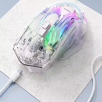 Grosir Pabrik LANGTU G4 Tri-mode Transparan Nirkabel Efek Pencahayaan RGB DPI Tinggi 3600 Dapat Diprogram 7 Tombol Plastik