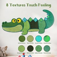 Panneau d'activités murales sensorielles Montessori en feutre pour enfants, avec animaux tactiles (crocodile) et jouets éducatifs anti-stress pour tout-petits