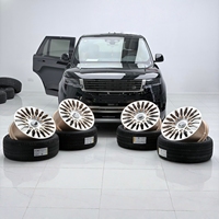 Jantes de voiture forgées de style templier de luxe, 20-24 pouces, argent brossé avec bronze or rose, pour Range Rover 5x120