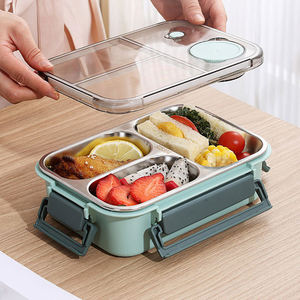 保温弁当箱 ステンレス製 3段式 カトラリー付き ポータブル 学生用弁当箱 食品容器 ホットセール - Product Image 3