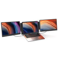Prolongateur d'écran pour ordinateur portable Portable 14 pouces 1080P FHD IPS avec interface de type C Extension de triple moniteur pour ordinateurs portables 13-17