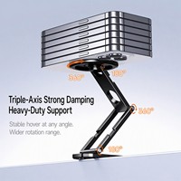 Support de téléphone portable magnétique portable Boneruy E18, support pliable en alliage d'aluminium avec aimant puissant N52 pour iPhone et Android