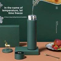 Thermos intelligent en acier inoxydable 316 avec surveillance de la température, séparation thé-eau, isolation thermique 6-12 heures, couleur Morandi