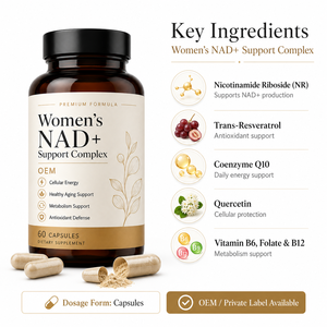 Biohacking Cellular Energy NAD+ Support OEM Private Label Nicotinamide Riboside NR Capsule Quercetin CoQ10 Benessere Femminile Ingrosso - Product Image 2