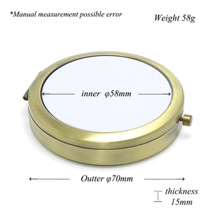 Boîte de rangement portable DIY pour pilules par sublimation, miroir de maquillage de 70 mm, étui de rangement pour capsules de médicaments, boîte métallique par sublimation - Product Image 6
