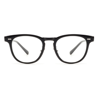 Lunettes de vue classiques noires rondes en acétate, protection UV400, unisexe, pour un usage quotidien et au bureau