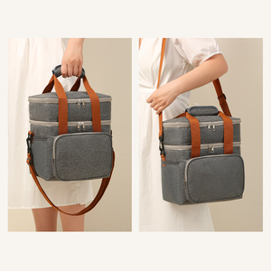 Feuille d'aluminium Offre Spéciale, sac à lunch isotherme alimentaire grande capacité double couche sac isotherme pour pique-nique camping/ - Product Image 4