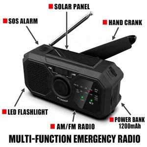 <span class=keywords><strong>Radio</strong></span> meteorológica de emergencia con manivela solar, AM/FM, portátil, recargable, batería de 1200 mAh, linterna LED, alarma SOS para huracanes - Product Image 2