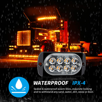 Barre lumineuse de signalisation d'urgence DXZ I-BS-8LED OEM à 8 LED - montage en surface, lumière clignotante d'avertissement de danger, 12V-24V 24W, voitures/tout-terrain